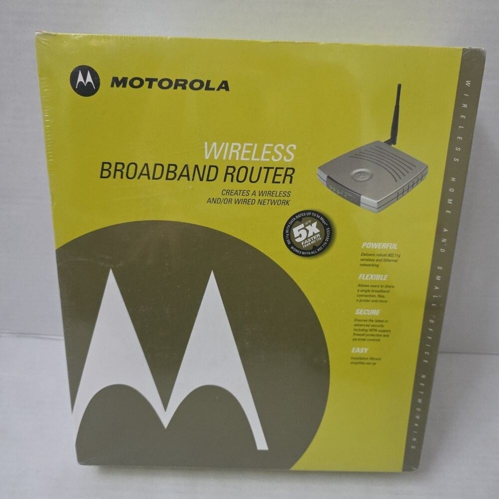 Sealed Motorola WR850G Silver Wireless 802.11b/g Broadband Router with 4 Ports